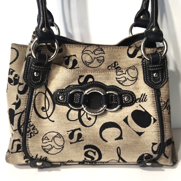 Sophia Caperelli Signature Fabric Leather Trim Shoulder Bag - Picture 16 of 16